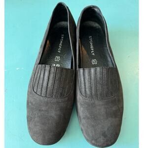 Stonefly shoes, womens loafers, size 41, black suede, comfort shoes, 10.5/11